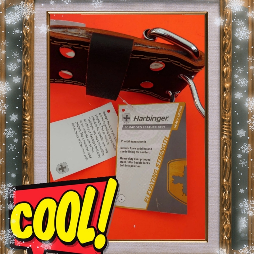 Harbinger weightlifting 6" leather belt